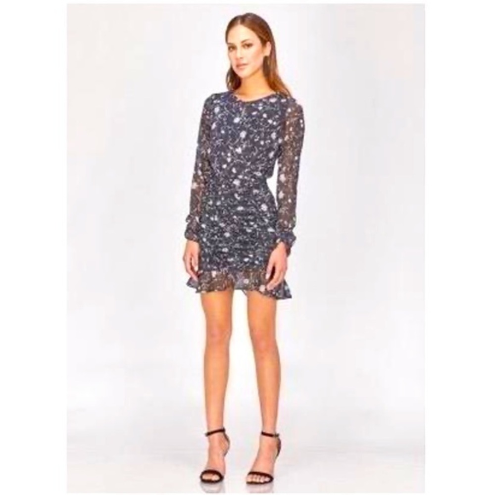 Greylin by Anthropologie Cora Ruched Long Sleeve Floral Dress